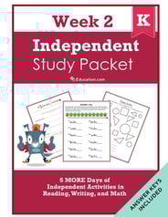 Kindergarten Independent Study Packet - Week 2