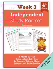 Fourth Grade Independent Study Packet - Week 3