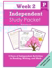Preschool Independent Study Packet - Week 2
