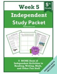 Fifth Grade Independent Study Packet - Week 5