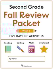 Second Grade Fall Review Packet - Week 1