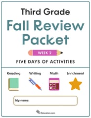 Third Grade Fall Review Packet - Week 2