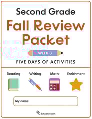 Second Grade Fall Review Packet - Week 3