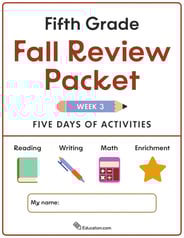 Fifth Grade Fall Review Packet - Week 3