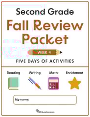 Second Grade Fall Review Packet - Week 4