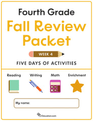 Fourth Grade Fall Review Packet - Week 4