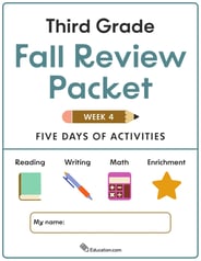 Third Grade Fall Review Packet - Week 4