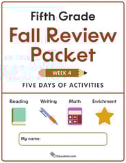 Fifth Grade Fall Review Packet - Week 4