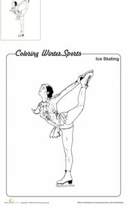Coloring Winter Sports: Ice Skating