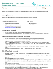 Common and Proper Noun Scavenger Hunt