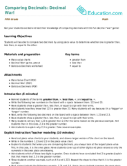Comparing Decimals: Decimal War!
