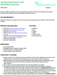 Comparing Primary and Secondary Sources