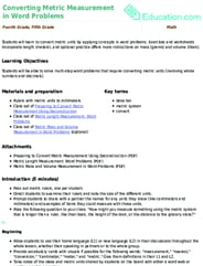 Converting Metric Measurement in Word Problems