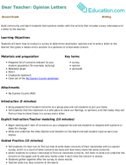 Dear Teacher: Opinion Letters