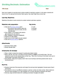 Dividing Decimals: Estimation