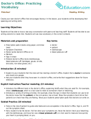 Doctor's Office: Practicing Vocabulary