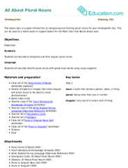 All About Plural Nouns