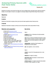 Analyzing Primary Sources with Past Tense Verbs