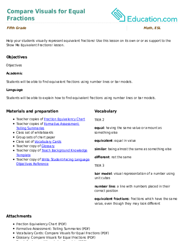 Compare Visuals for Equal Fractions