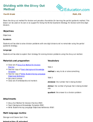 Dividing with the Divvy Out Method
