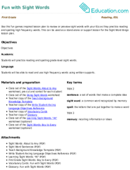 Fun with Sight Words