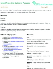 Identifying the Author's Purpose