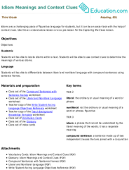 Idiom Meanings and Context Clues