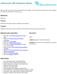 Inferences with Sentence Stems