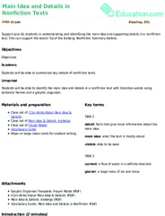 Main Idea and Details in Nonfiction Texts