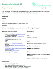 Ordering Numbers 0-10