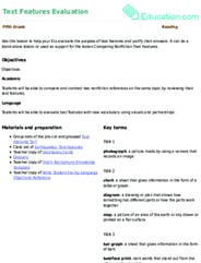 Text Features Evaluation