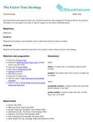 The Factor Tree Strategy