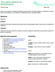 The Lattice Method for Multiplication