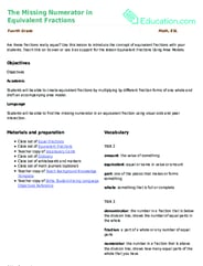 The Missing Numerator in Equivalent Fractions