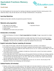 Equivalent Fractions Memory Game