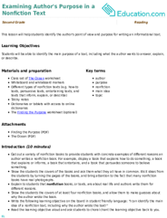 Examining Author's Purpose in a Nonfiction Text