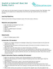 Explicit or Inferred? (Bud, Not Buddy, Part I)