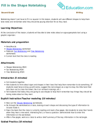 Fill in the Shape Notetaking