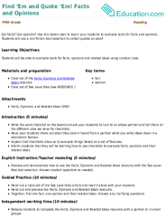 Find ‘Em and Quote ‘Em! Facts and Opinions