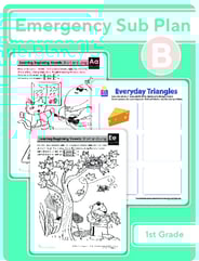 First Grade Daily Sub Plan Day 2