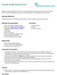 Fourth Grade Fluency Fun!