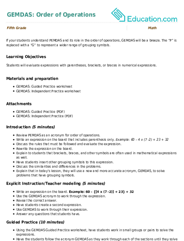 GEMDAS: Order of Operations