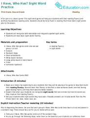 I Have, Who Has? Sight Word Practice