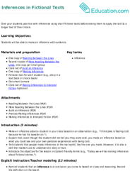 Inferences in Fictional Texts