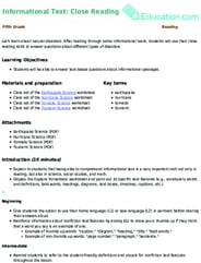 Informational Text: Close Reading