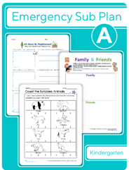 Kindergarten Daily Sub Plan Day 1