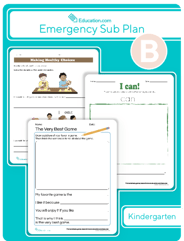 Kindergarten Daily Sub Plan Day 2