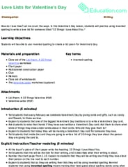 Love Lists for Valentine's Day