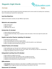 Magnetic Sight Words