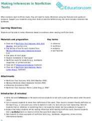 Making Inferences in Nonfiction Texts